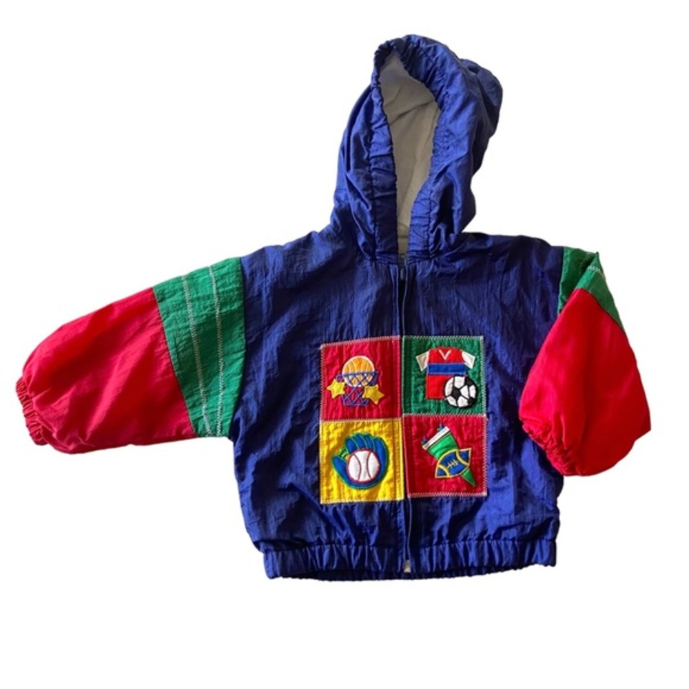 VINTAGE 90s Carter’s Track Jacket Blue Sports Baseball Soccer Basketball